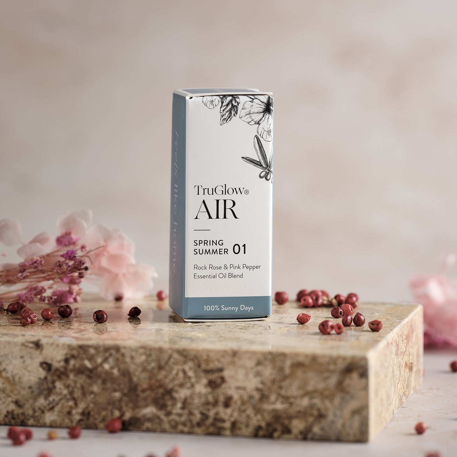 TruGlow AIR® Portable Candle Diffuser & Rock Rose & Pink Pepper TruGlow AIR® Diffuser Oil Bundle