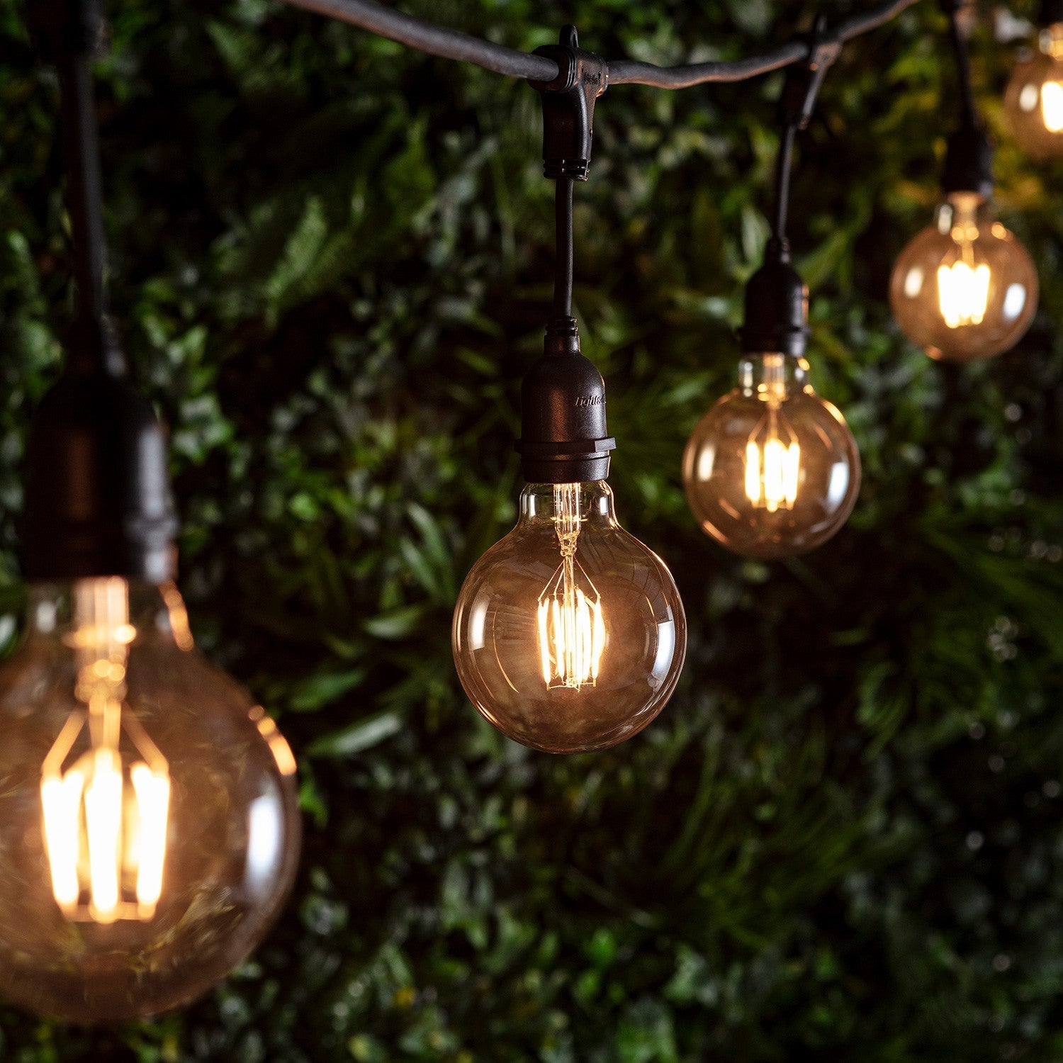 Large Globe E27 1W LED Amber Filament Bulb