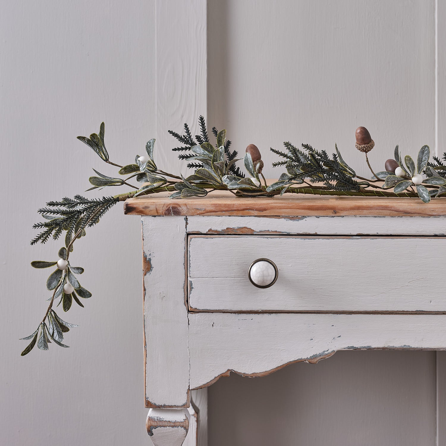 Classic Acorn Wreath and Winter Foliage Wreath & Garland