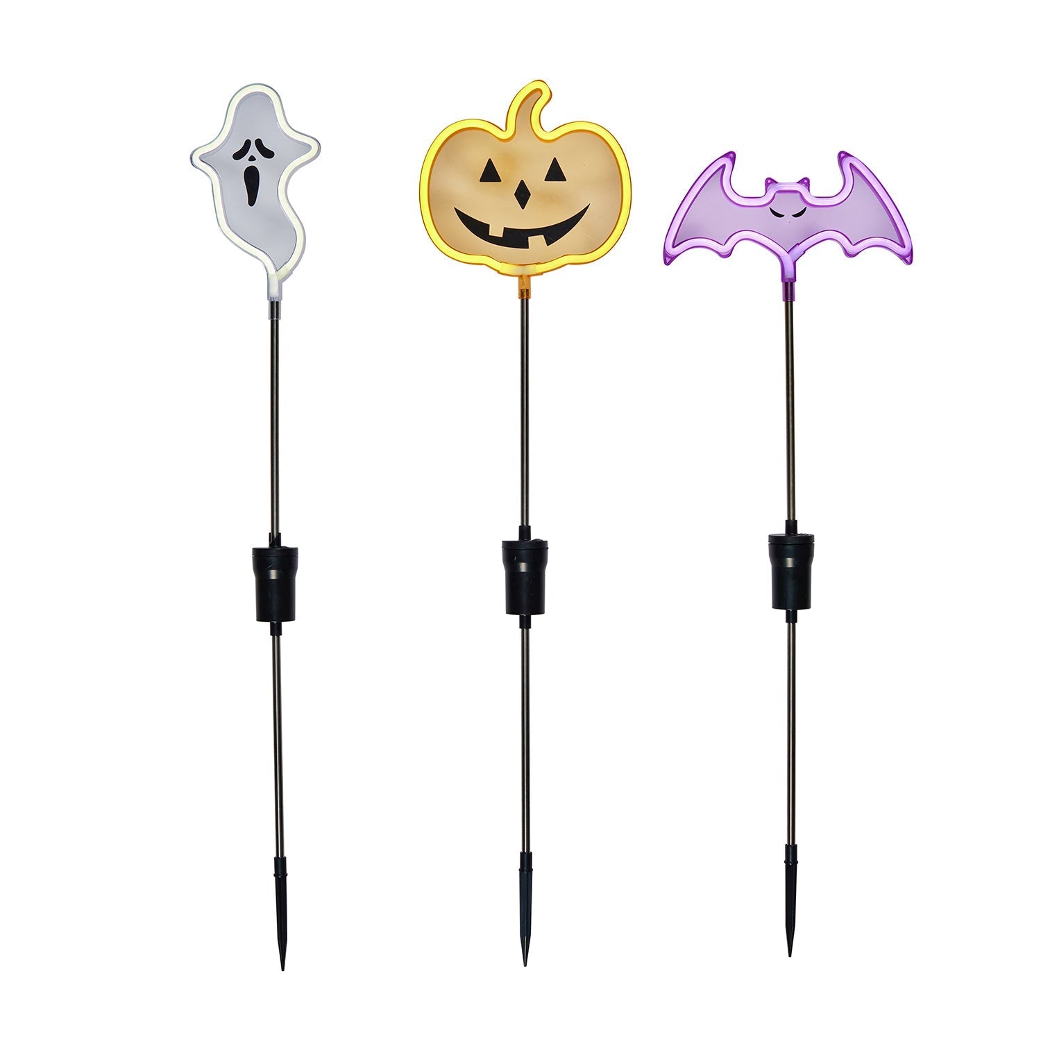3 Neon Halloween Garden Stake Lights