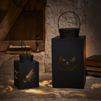 2 Black Metal Outdoor Halloween Lanterns