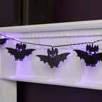 10 Wooden Bat Halloween Fairy Lights