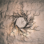 40cm Pre Lit Black Twig Halloween Wreath