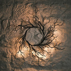40cm Pre Lit Black Twig Halloween Wreath