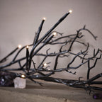 1.5m Pre Lit Black Twig Halloween Garland