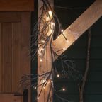 Pre Lit Black Glitter Halloween Wreath, Garland & Stake Lights