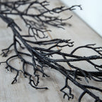 1.5m Pre Lit Black Twig Halloween Garland
