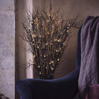 3 Halloween Tree Stake Lights & Black Bat Hanging Decorations Bundle