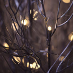 3 Halloween Tree Stake Lights & Black Bat Hanging Decorations Bundle