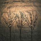 3 Halloween Tree Stake Lights & Black Bat Hanging Decorations Bundle