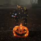 Halloween Cat & Pumpkin Outdoor Stake Light