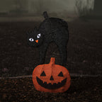Halloween Cat & Pumpkin Outdoor Stake Light