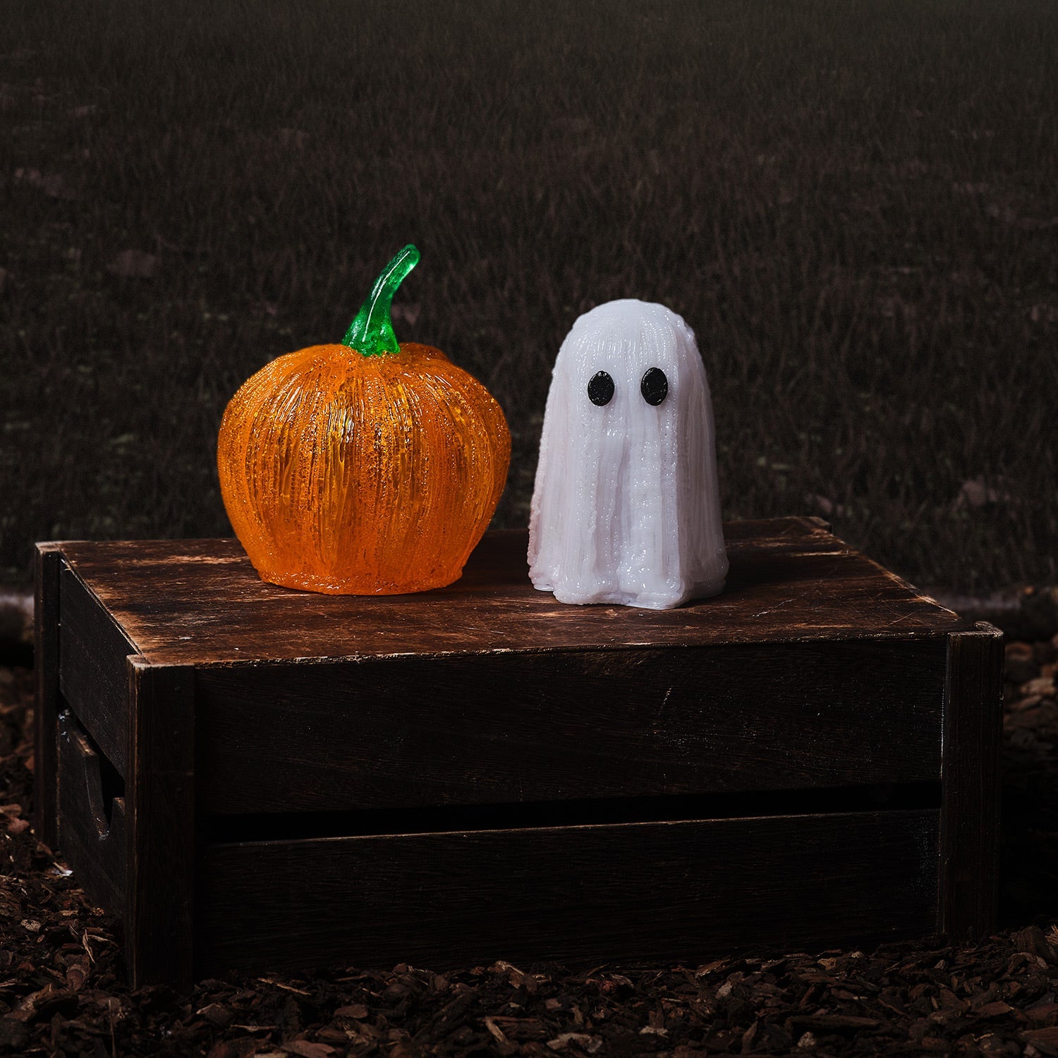 Mini Ghost & Pumpkin Light Up Halloween Decorations