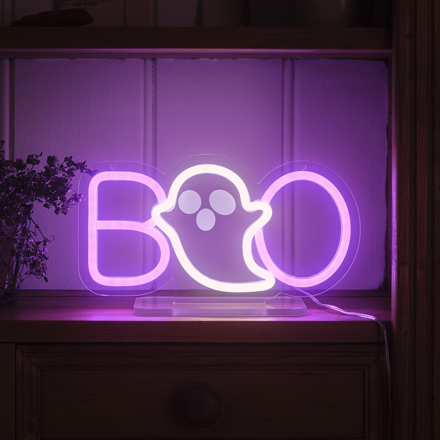 Boo Halloween Neon Light Decoration