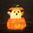 Animated Ghost in a Pumpkin Light Up Halloween Decoration