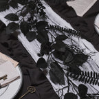 1.8m Pre Lit Black Foliage Halloween Garland