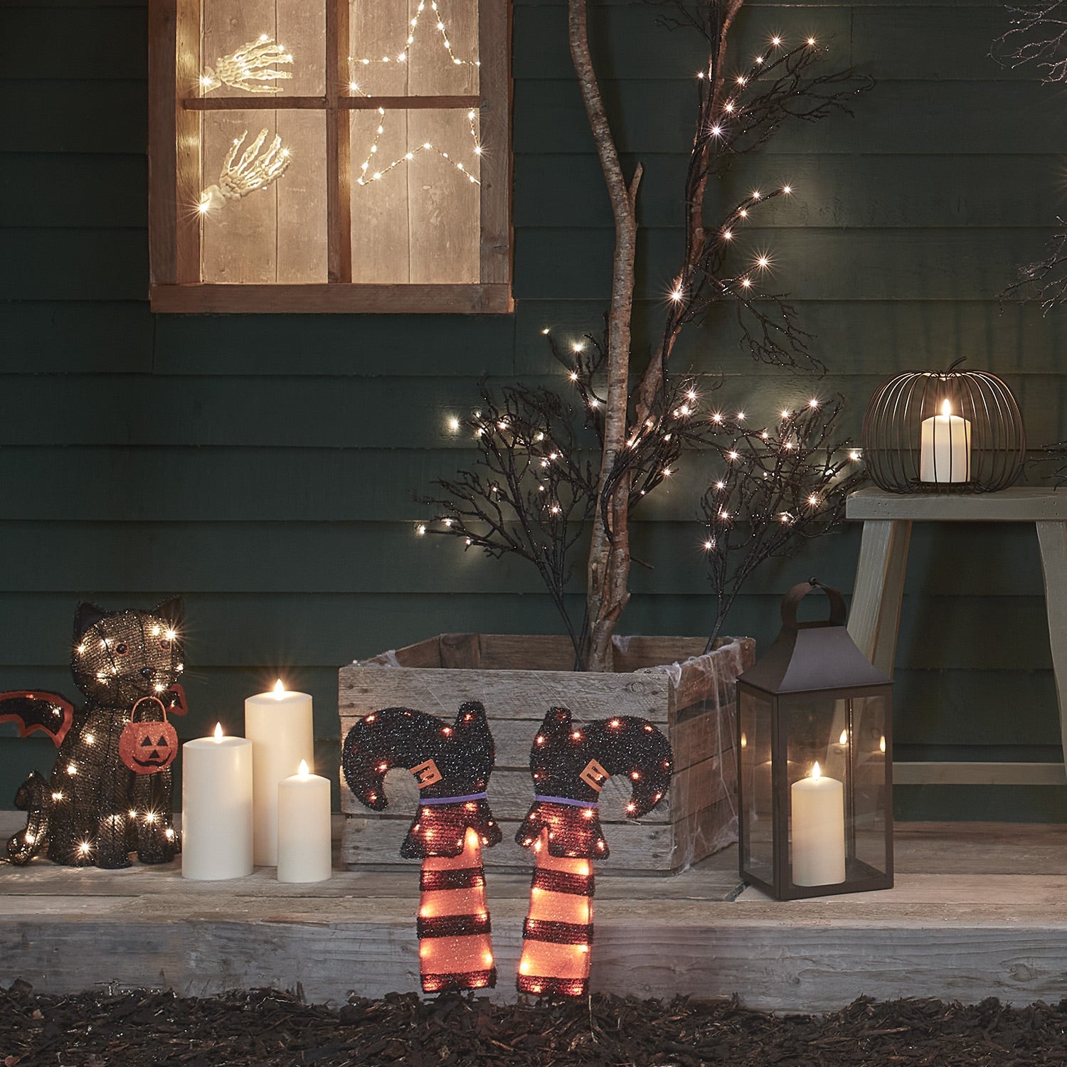 Witch's Legs Halloween Garden Stake Lights