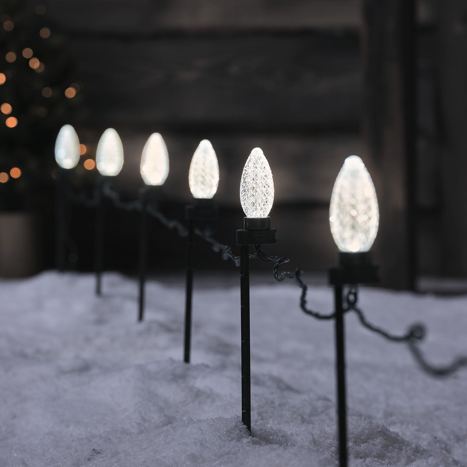 20 LED Multi Coloured Connectable Lights with Ground Stake