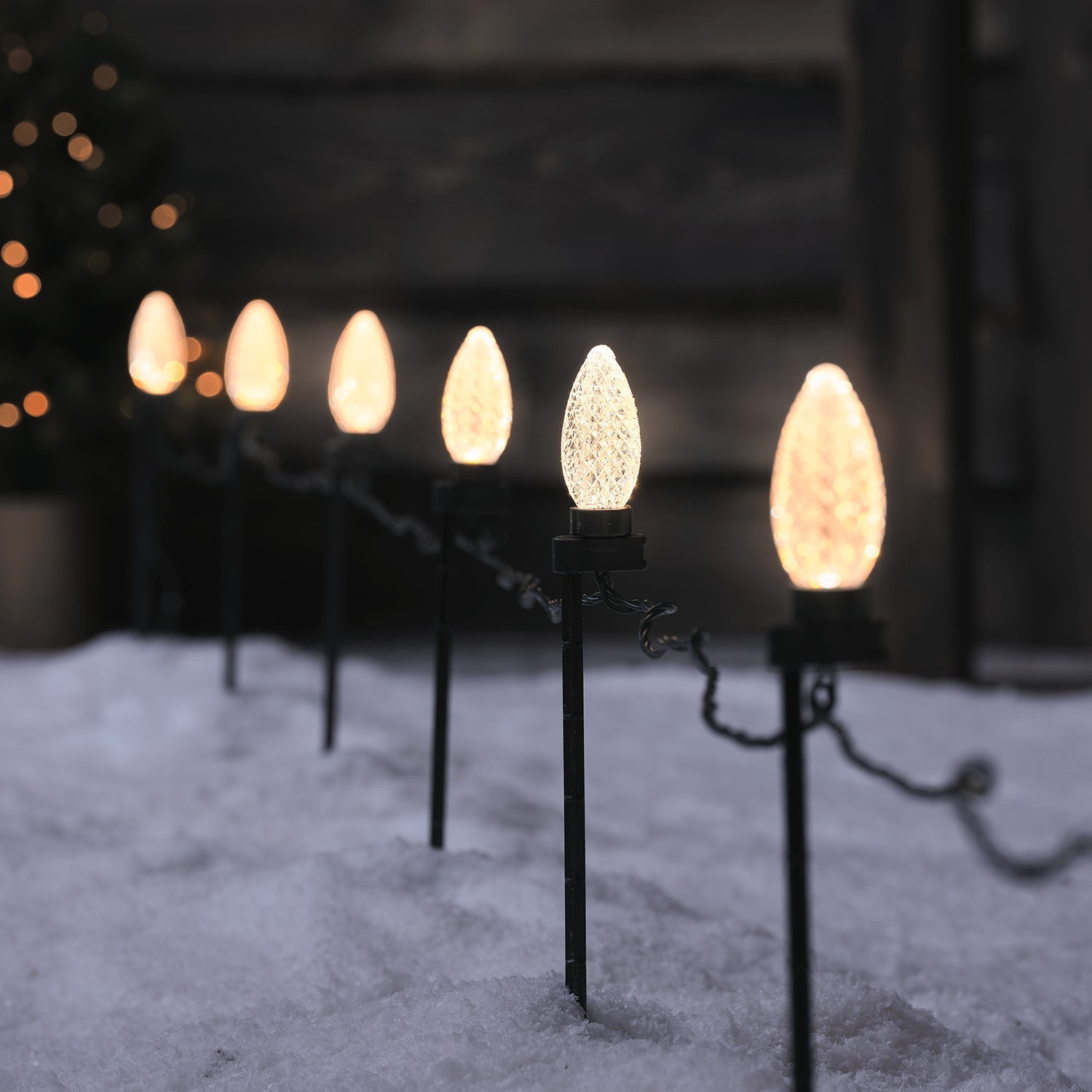 20 LED Warm White Connectable Lights with Ground Stake