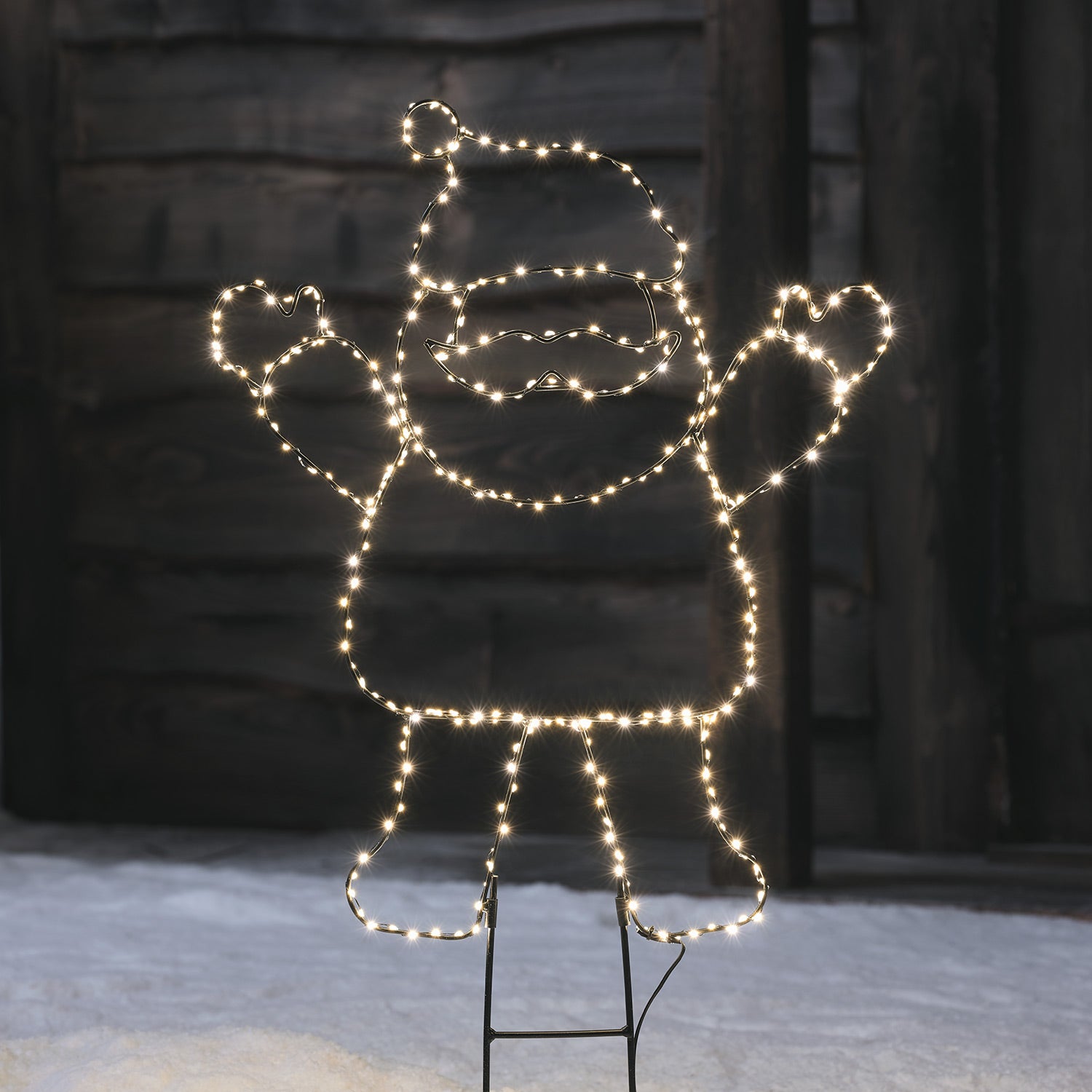 Santa Claus Outline Micro LED Stake Light Duo