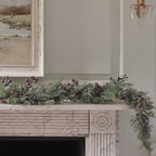 1.8m Pre Lit Purple Berry Heart Garland