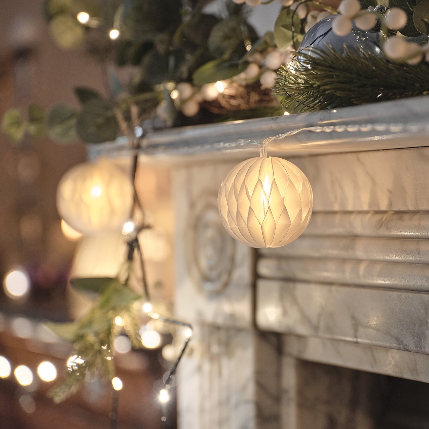 10 Paper Ball LED String Lights