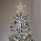 Beaded Silver Star Micro LED Christmas Tree Topper