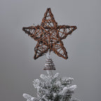Rattan Star Micro LED Christmas Tree Topper