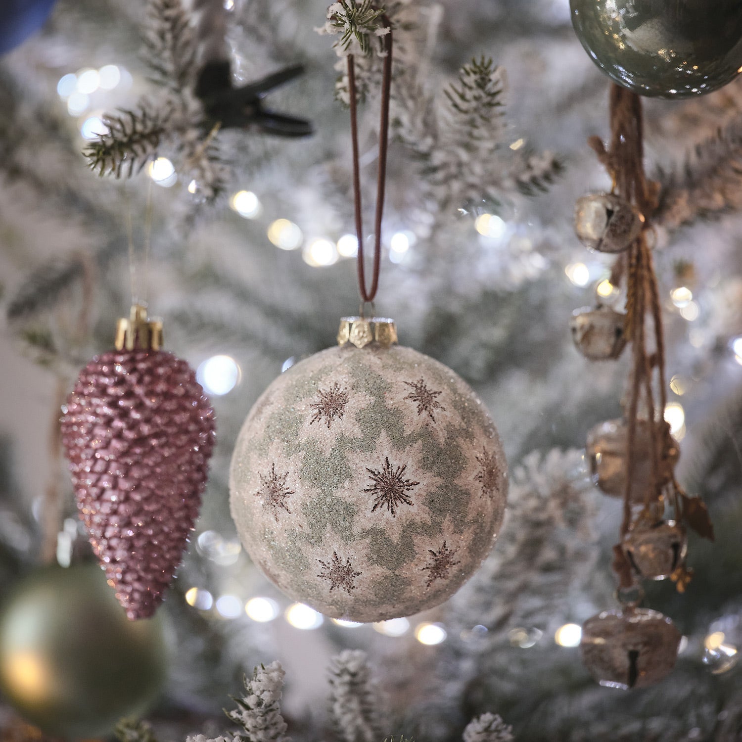 Set of 2 Painted Christmas Baubles