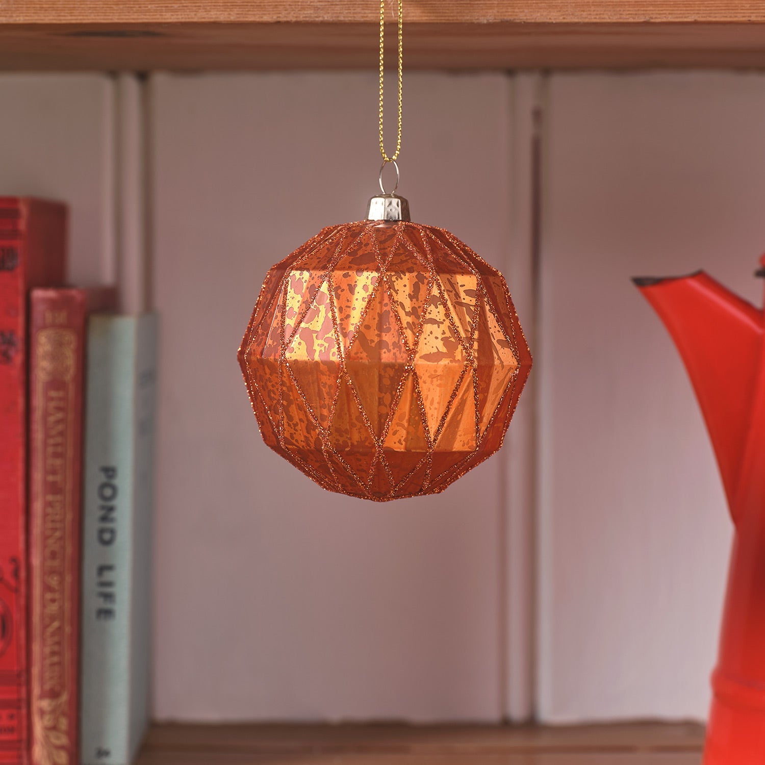 3 Matte Lattice Christmas Baubles