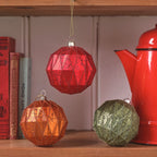 3 Matte Lattice Christmas Baubles