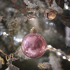 Set of 12 Dark Pink Christmas Baubles