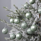 Set of 12 Sage Green Christmas Baubles