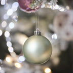 Set of 12 Sage Green Christmas Baubles