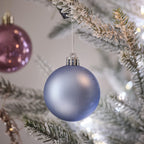 Set of 12 Sky Blue Christmas Baubles