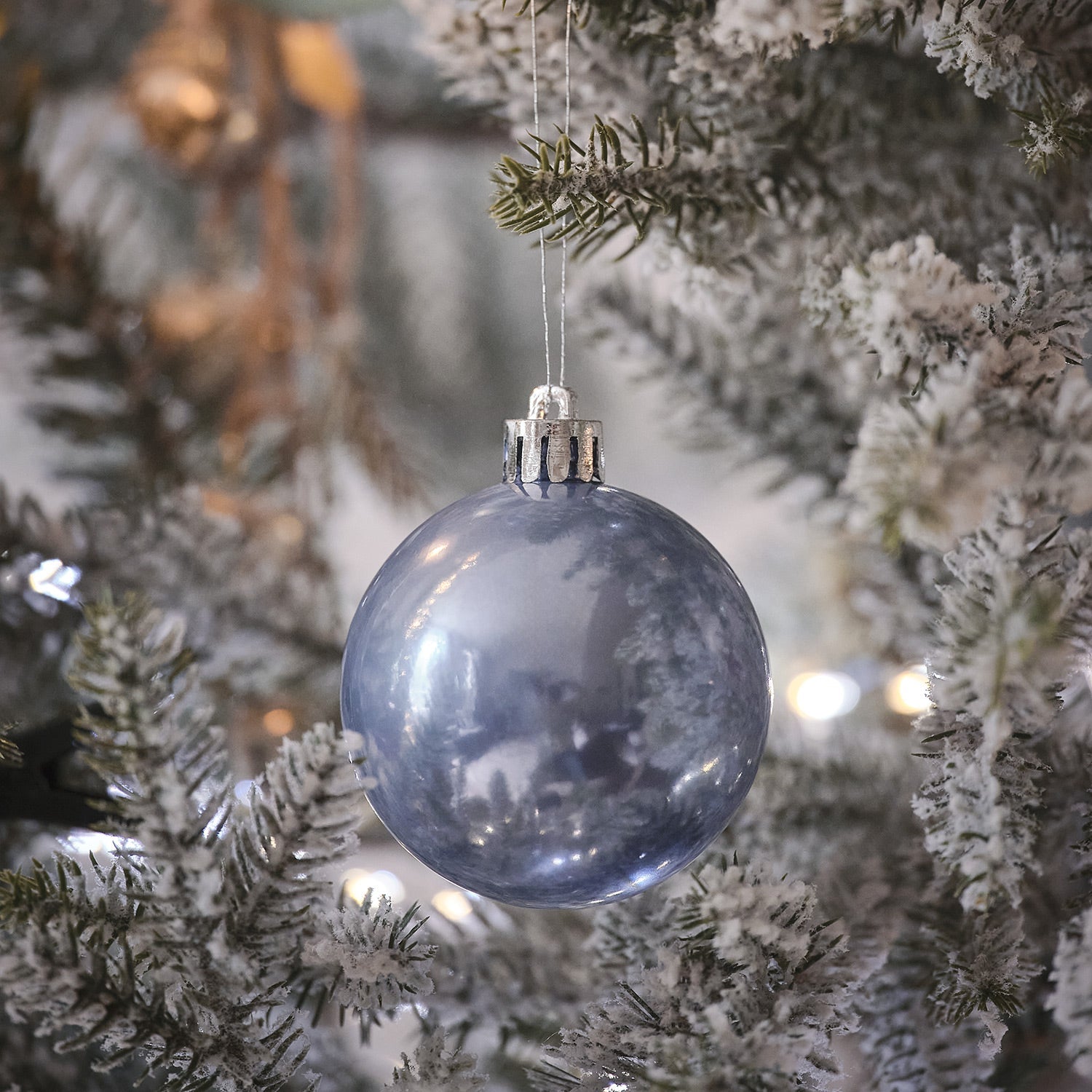 Set of 12 Sky Blue Christmas Baubles