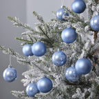 Set of 12 Sky Blue Christmas Baubles