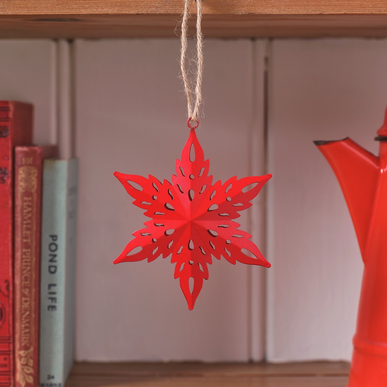 6 Snowflake Star Cut Out Christmas Decorations