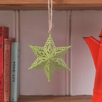 6 Snowflake Star Cut Out Christmas Decorations
