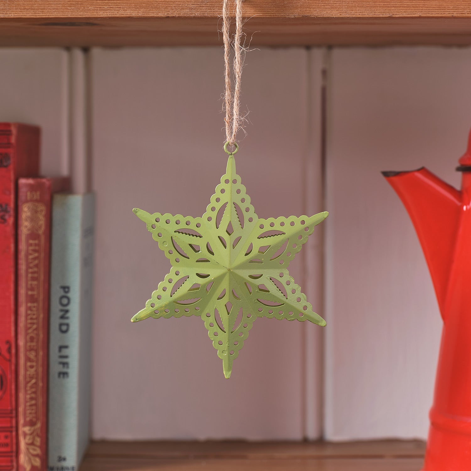 6 Snowflake Star Cut Out Christmas Decorations