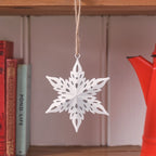 6 Snowflake Star Cut Out Christmas Decorations