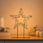 Micro LED Wire Star Christmas Decoration with Stand