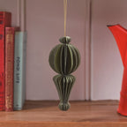3 Pine Green Paper Christmas Baubles