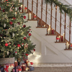 Set of 2 Glass LED Christmas Toadstools