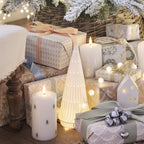 3 TruGlow® Silver Ombre LED Pillar Candles