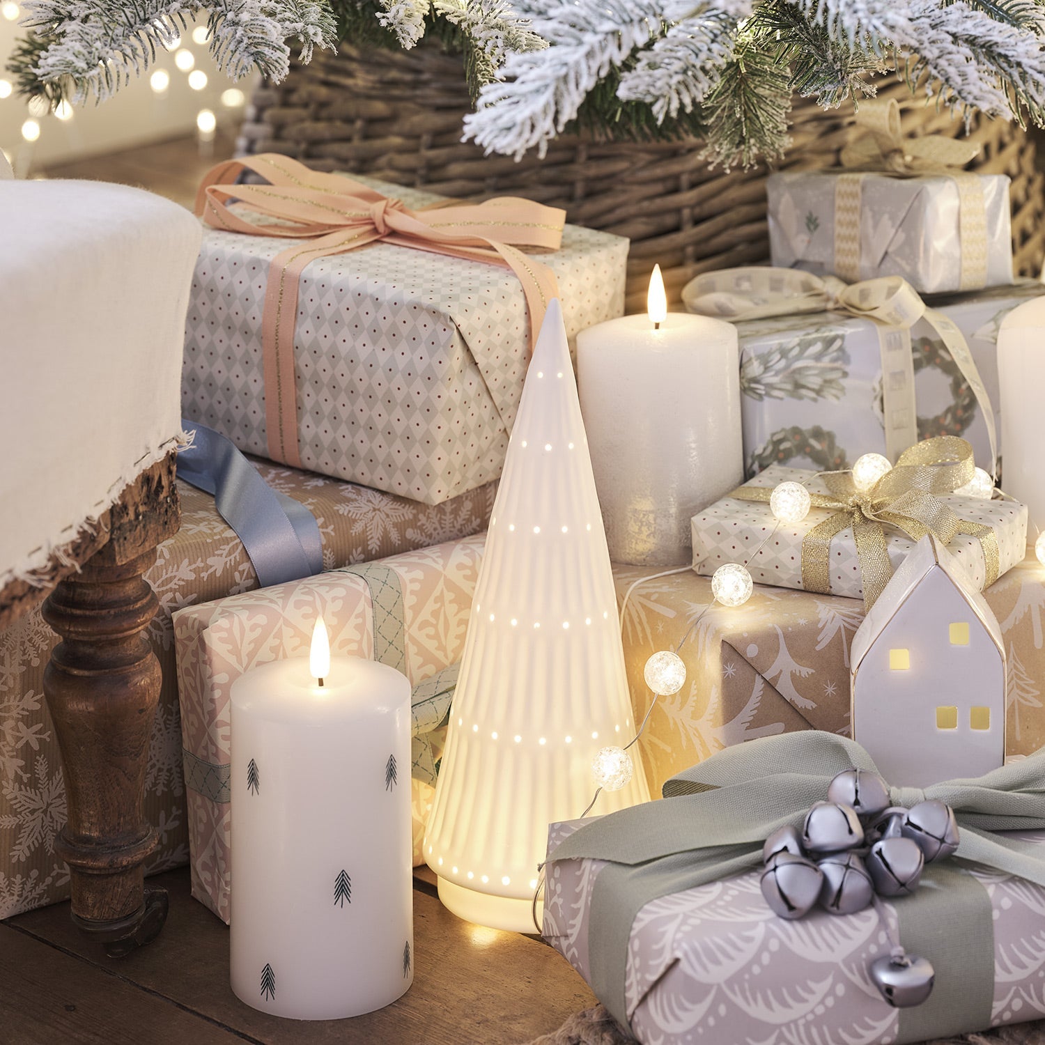 3 TruGlow® Silver Ombre LED Pillar Candles