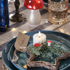 Set of 2 Glass LED Christmas Toadstools