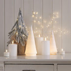 Set of 2 LED Ceramic Christmas Tree Decorations