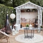 Perth Medium White Garden Lantern with TruGlow® Candle and Remote Control