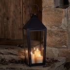 Cairns Large Black Garden Lantern with 3 TruGlow® Candles